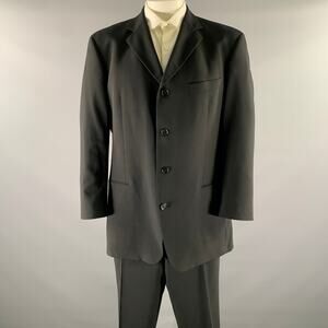 HUGO BOSS Chest Size 44 Black Virgin Wool 40 31 Suit